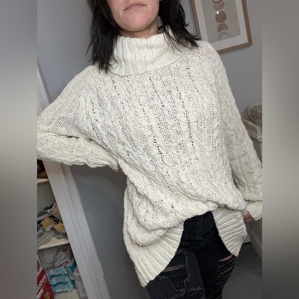 Free people open back knit sweater